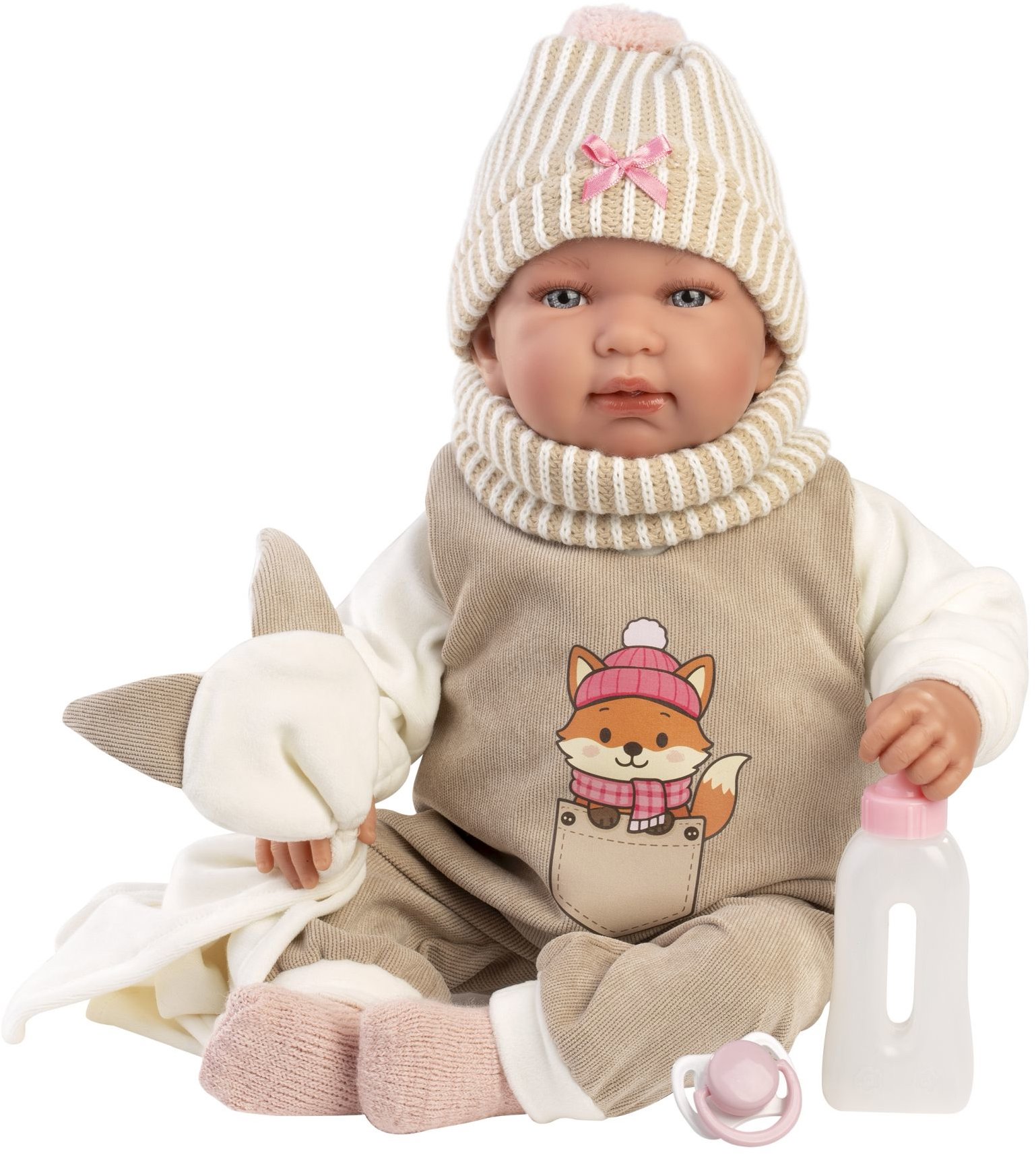 Llorens 84490 New Born – reálne pôsobiace bábätko so zvukmi a mäkkým látkovým telom – 44 cm