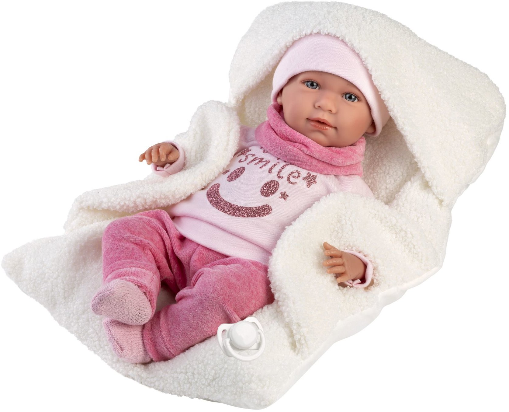 Llorens 74140 New Born – realistické bábätko so zvukmi a mäkkým látkovým telom – 42 cm