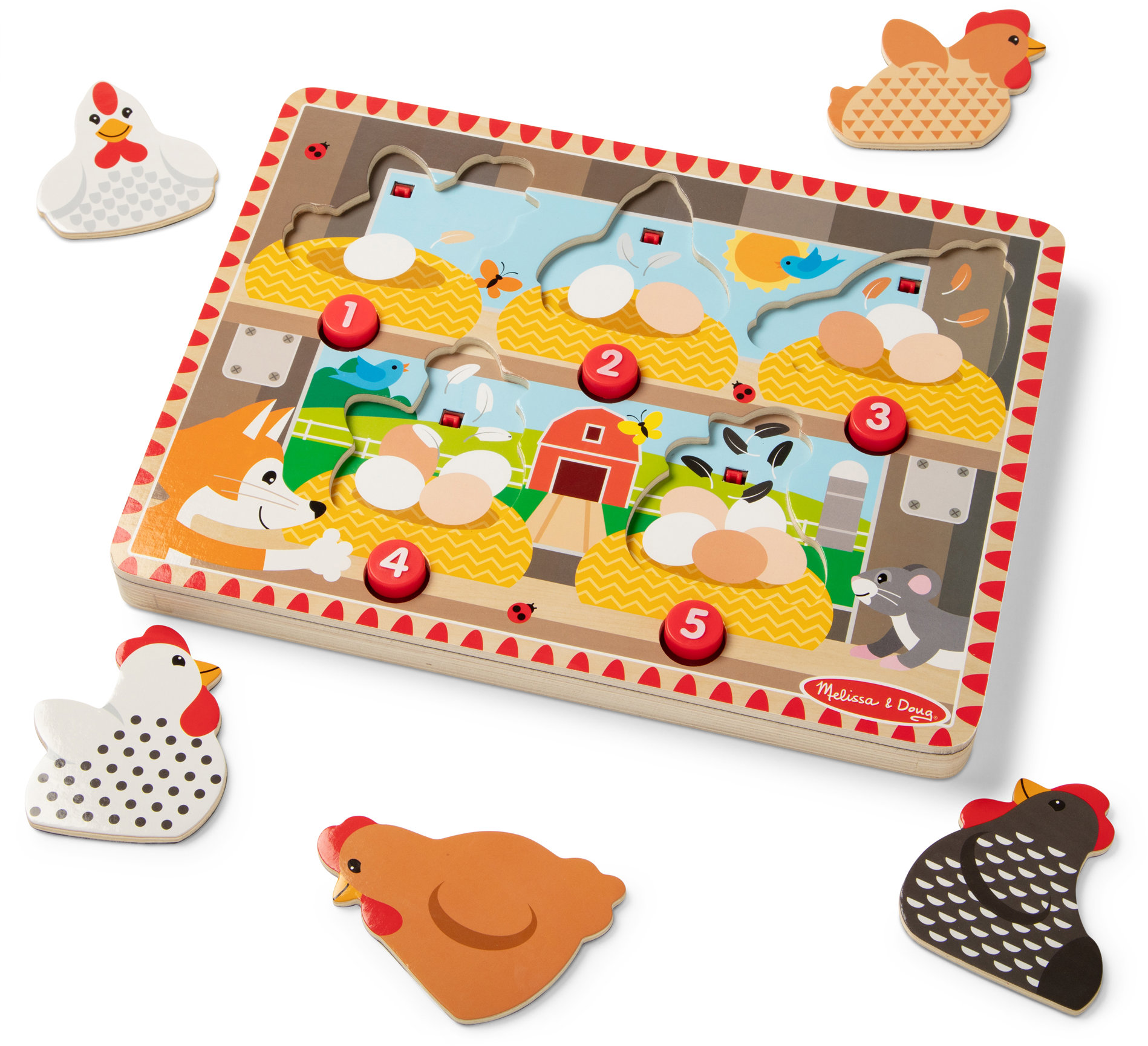 Melissa & Doug – Puzzle s vyskakujúcimi sliepočkami