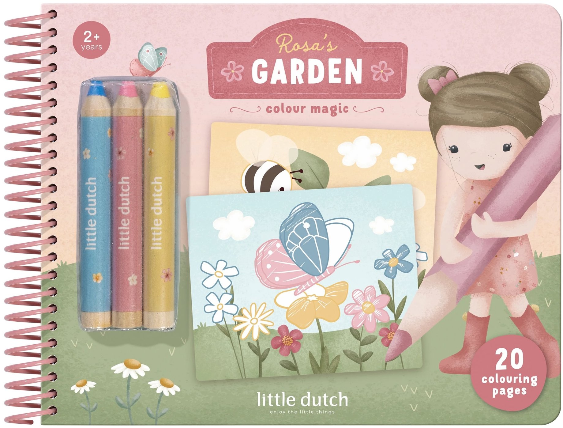 Little Dutch Omalovánky s pastelkami Zahrada Rosa