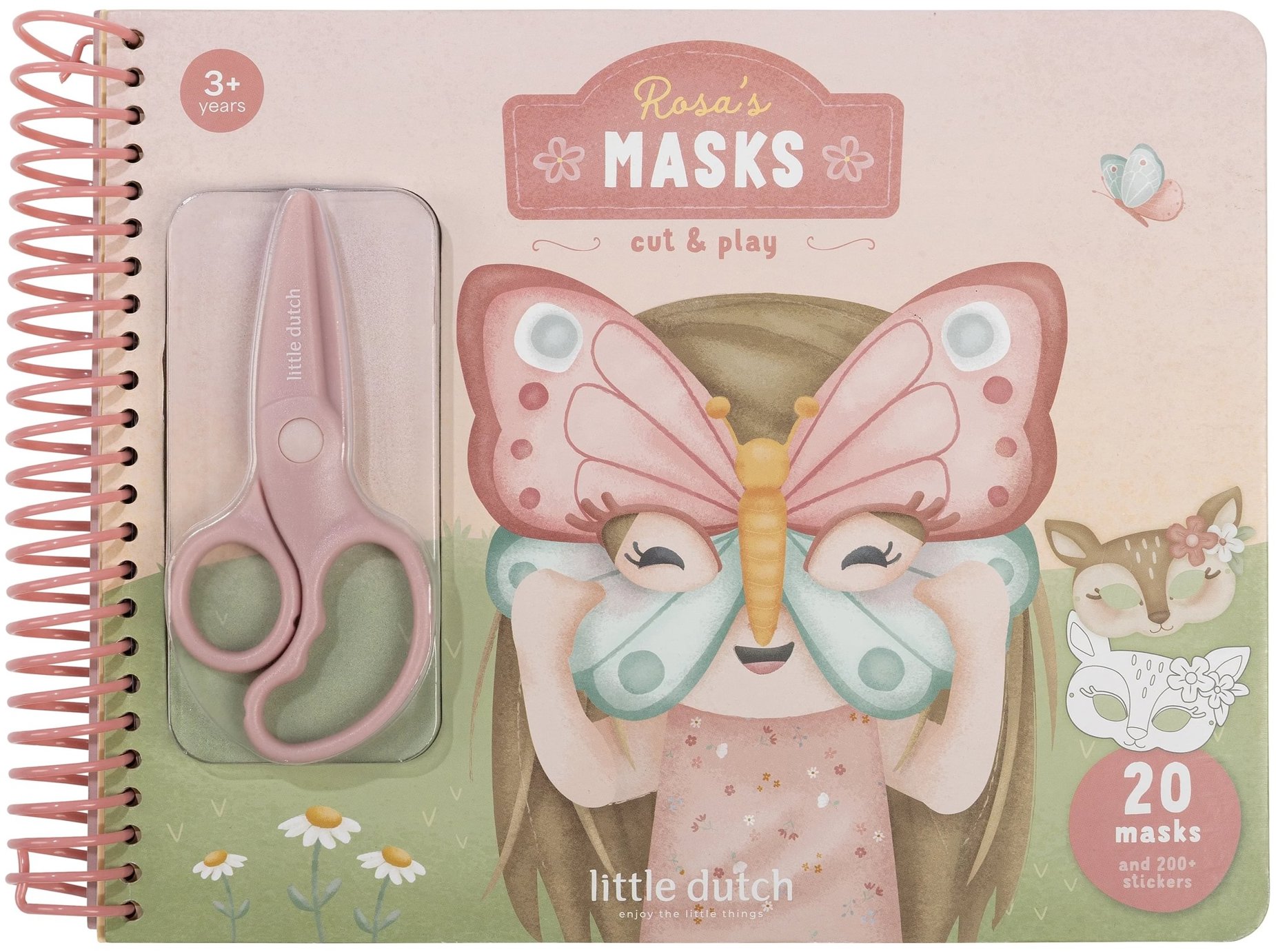 Little Dutch Kniha s vystřihovacími maskami Rosa