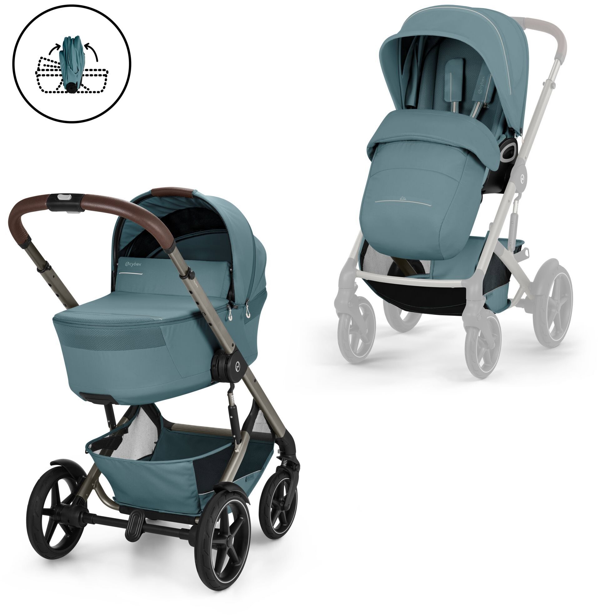 Cybex Talos S Lux TPE se skládací korbičkou Stormy Blue/light blue