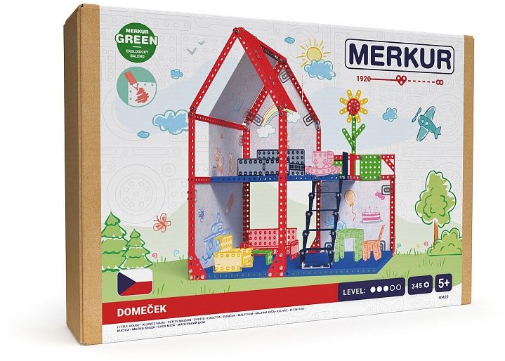 Merkur Domček pre bábiky, 34 × 39 × 25 cm, 345 dielikov