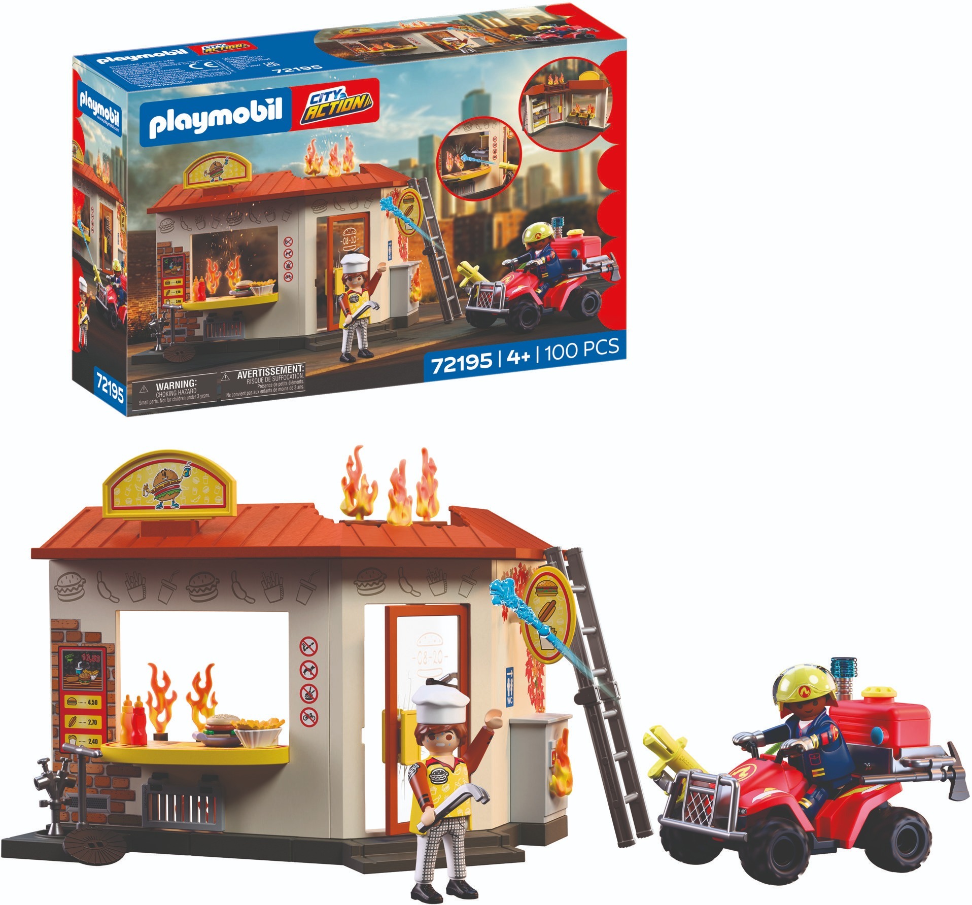 Playmobil 72195 Hasičská štvorkolka pri stánku