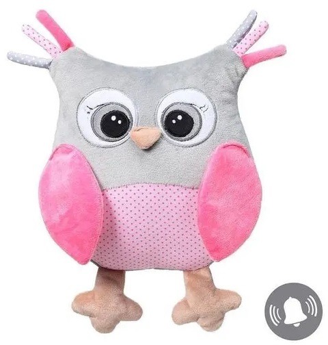 BabyOno Hrkajúca plyšová sova Sofia ružová