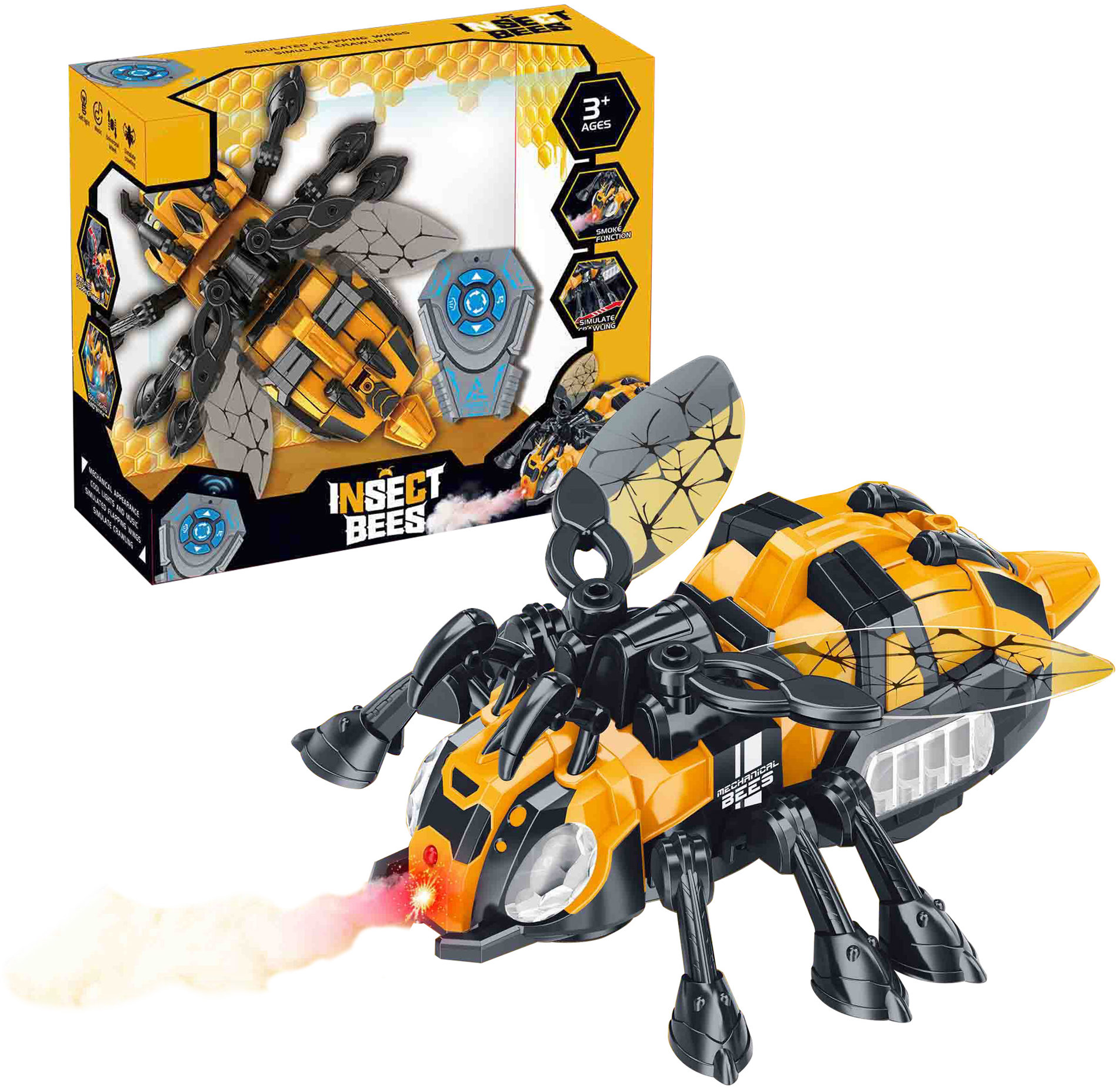 Sparkys RC Model mechanické včely s efektom vodnej hmly a LED osvetlením
