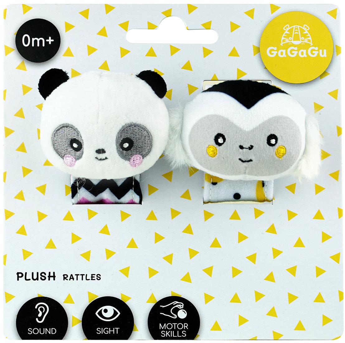 Gagagu Dvojitá hrkajúca sada opica a panda
