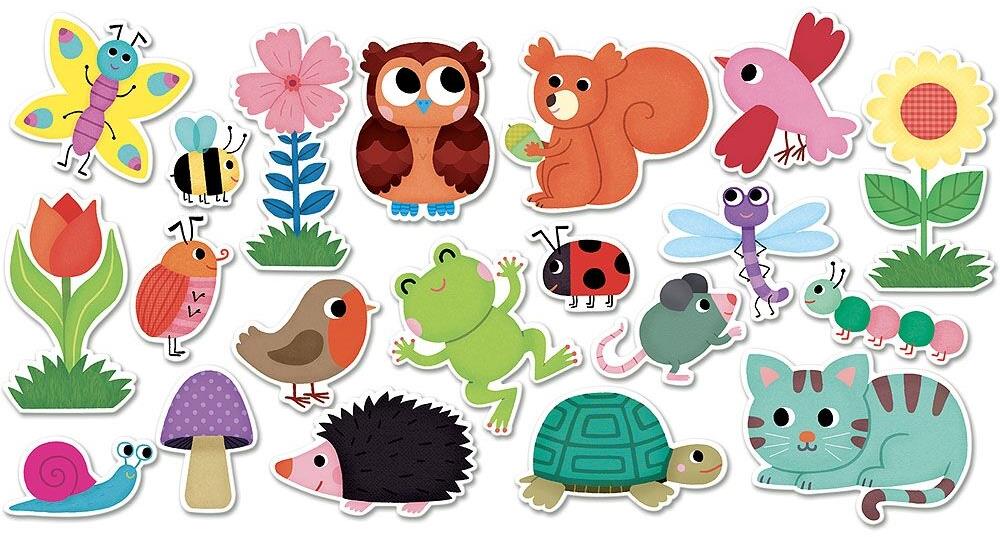 Vilac Drevené magnetky 20 ks – Záhrada