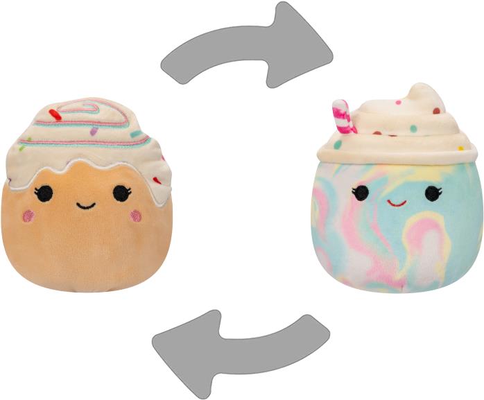 Squishmallows 2 v 1 Frappé Kelen a škoricová rolka Rease