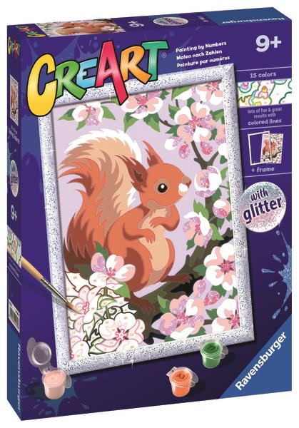 Ravensburger 201808 CreArt Roztomilá veverička s trblietkami