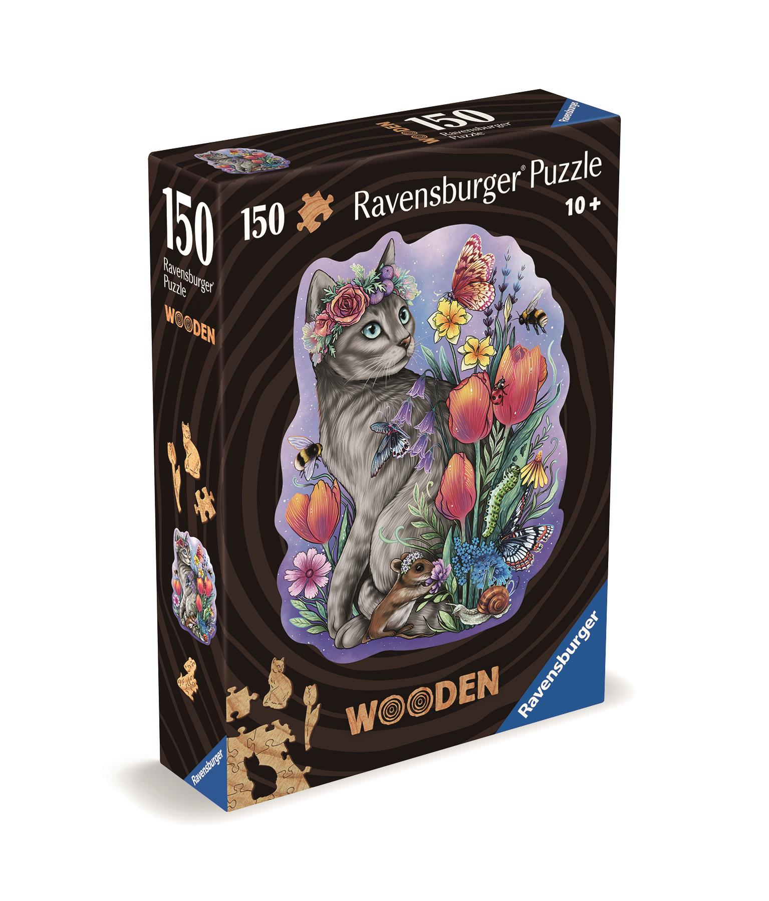 Ravensburger 120007579 Drevené puzzle Kúzelná mačka