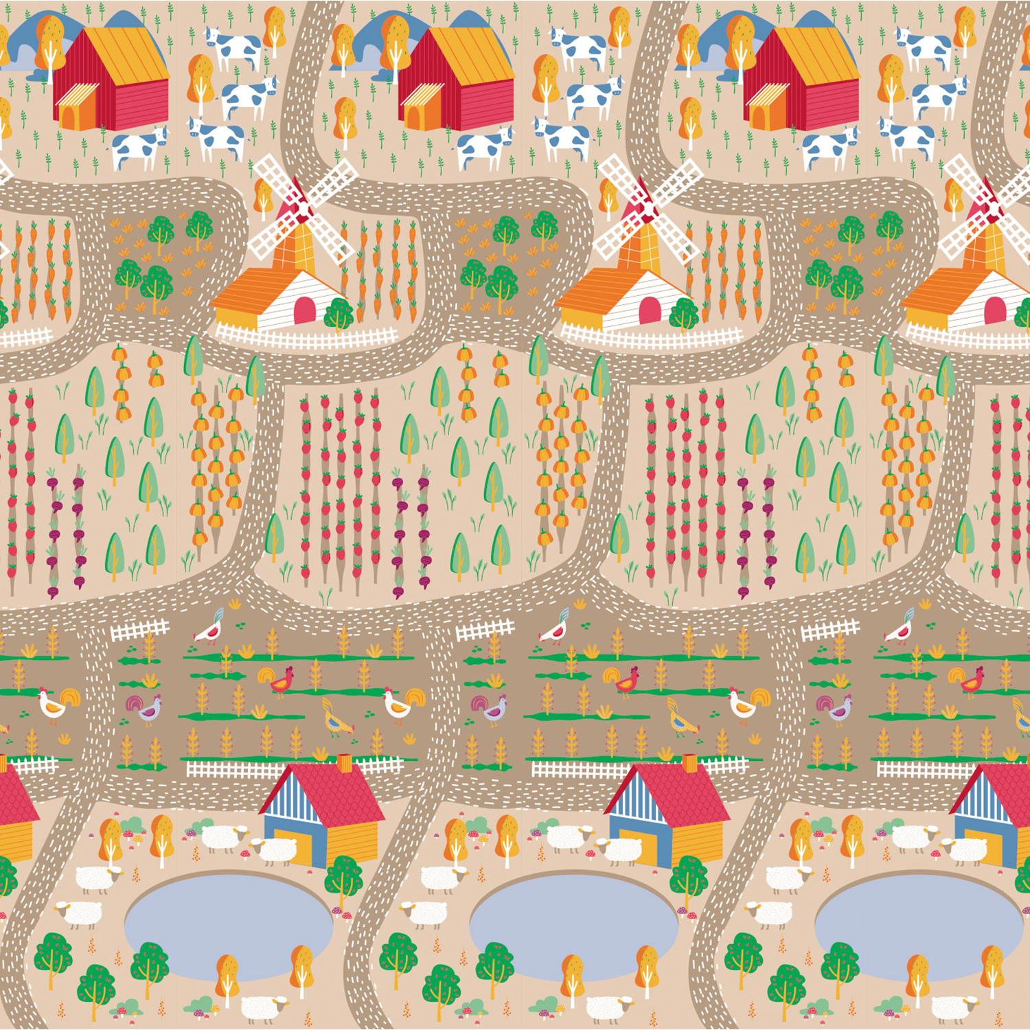 Asalvo Play Mat XL 120 × 180 cm Farm-City