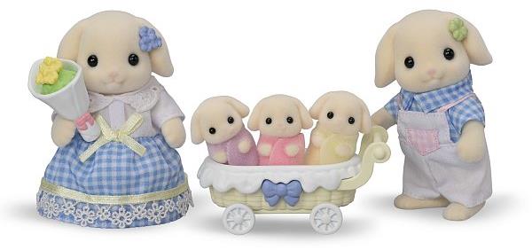 Sylvanian Families Rodina Flora králiky s trojčatami