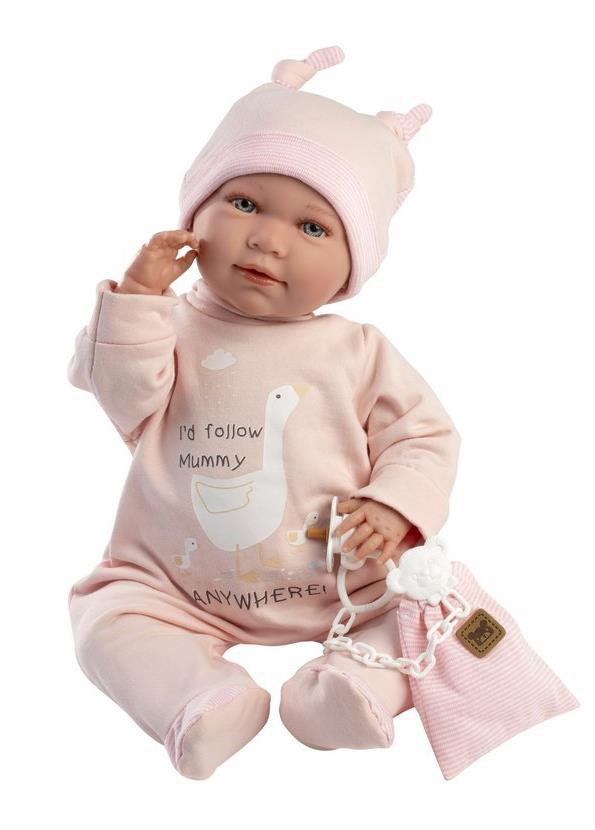 Llorens 74108 New Born – realistická bábika bábätko so zvukmi a mäkkým látkovým telom – 42 cm