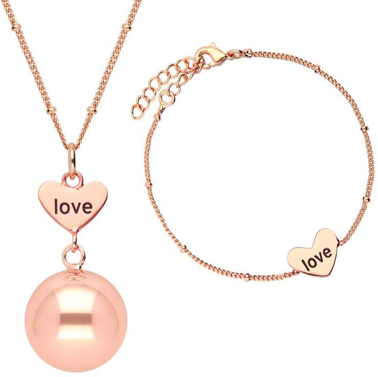Bola Roľnička s náramkom Heart and Love in rose gold