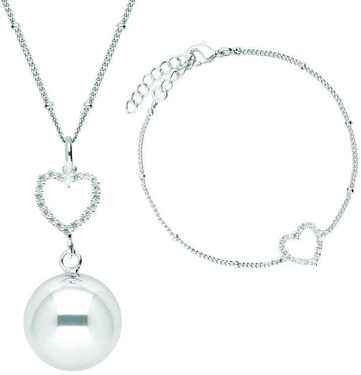Bola Roľnička s náramkom Crystal Heart in silver