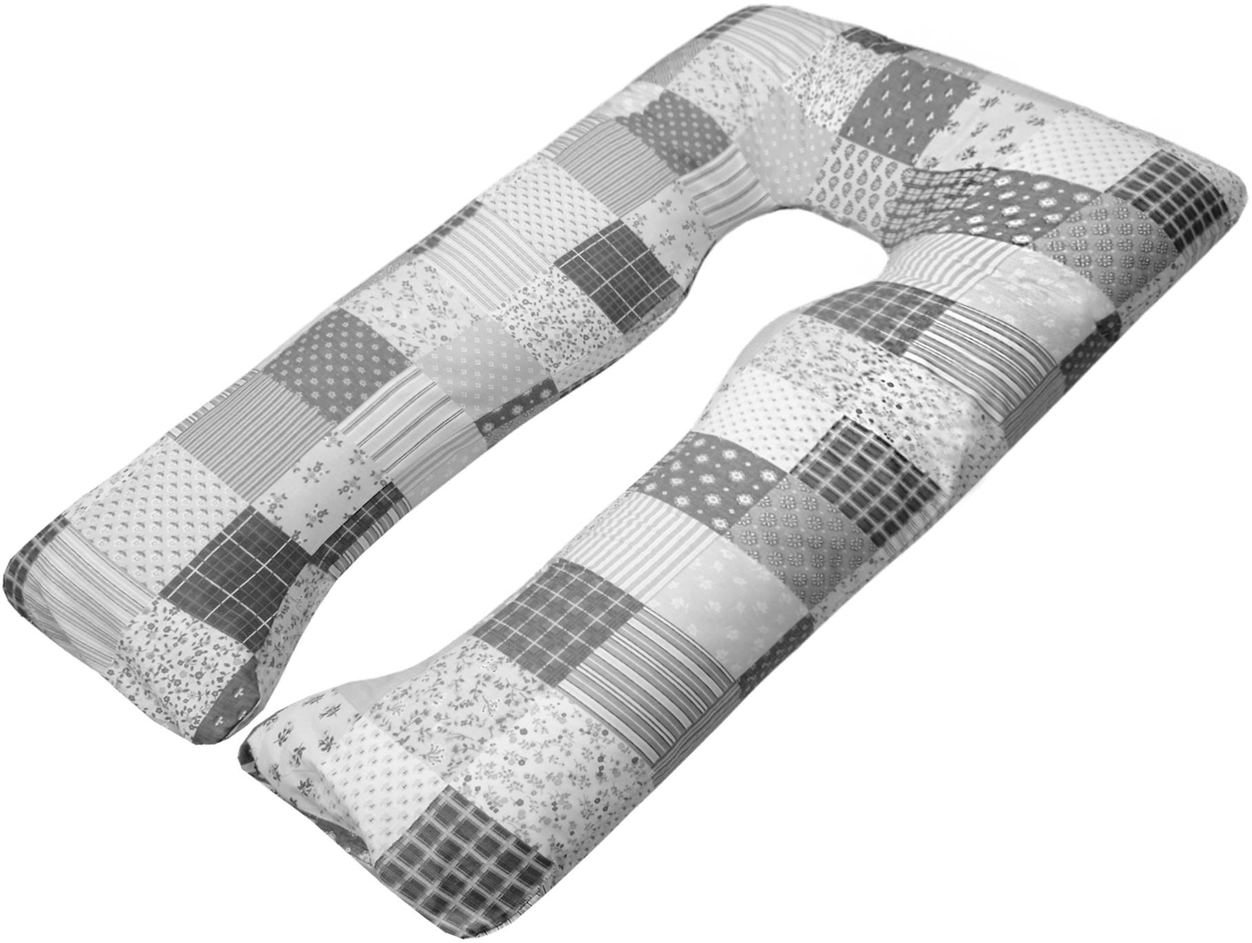 SCAMP Tehotenský vankúš/presýpacie hodiny 80 × 150 cm Patchwork sivá