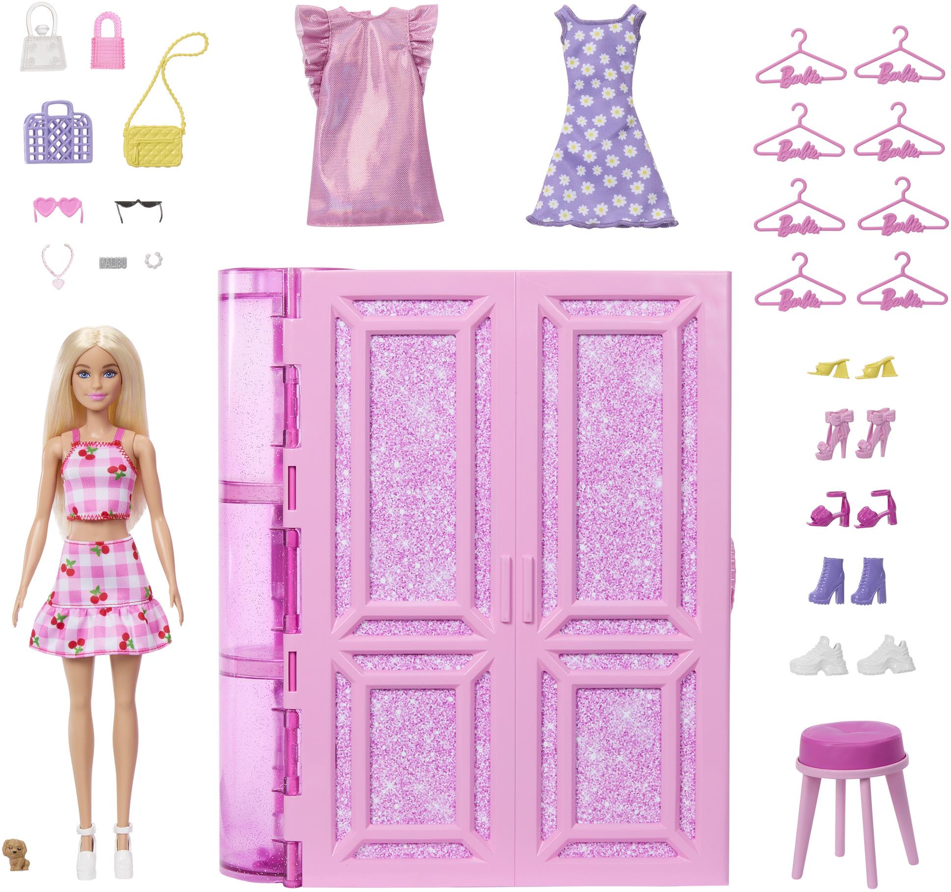 Barbie Šatník snov v pastelových farbách s bábikou, odevy a doplnky