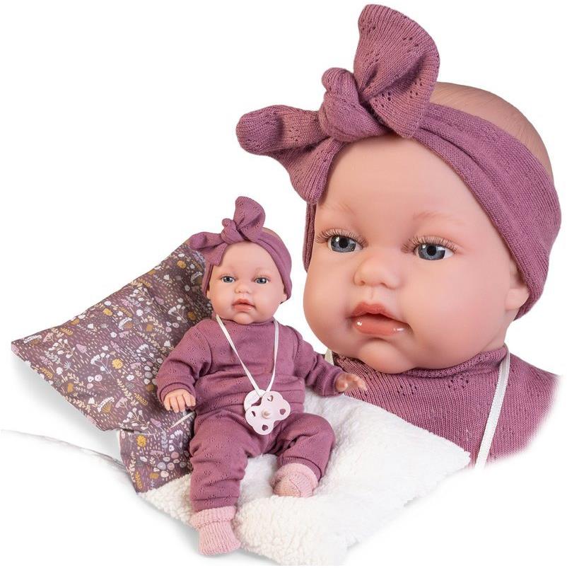 Antonio Juan 70356 Toneta – reálne pôsobiace bábätko so zvukmi a mäkkým látkovým telom – 34 cm