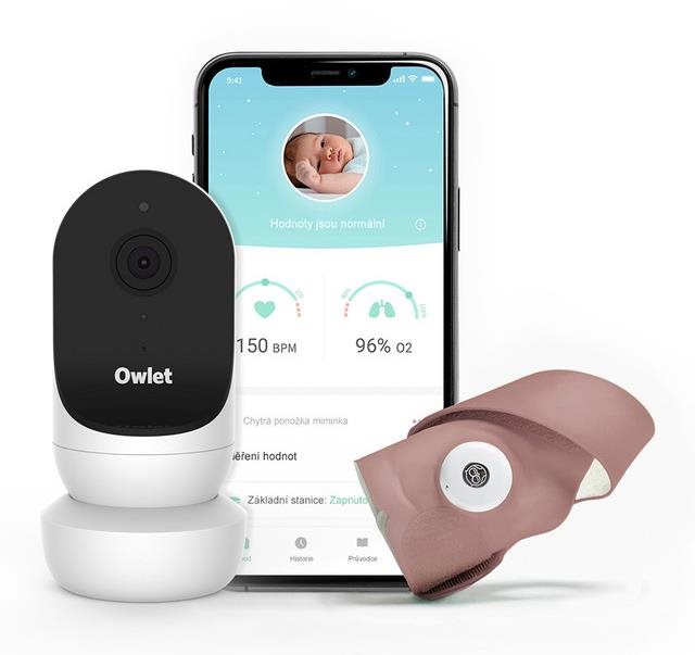 Owlet Monitor Duo – Inteligentná ponožka Owlet Smart Sock 3 (Matno-ružová) & kamera Owlet Cam 2 (Bie