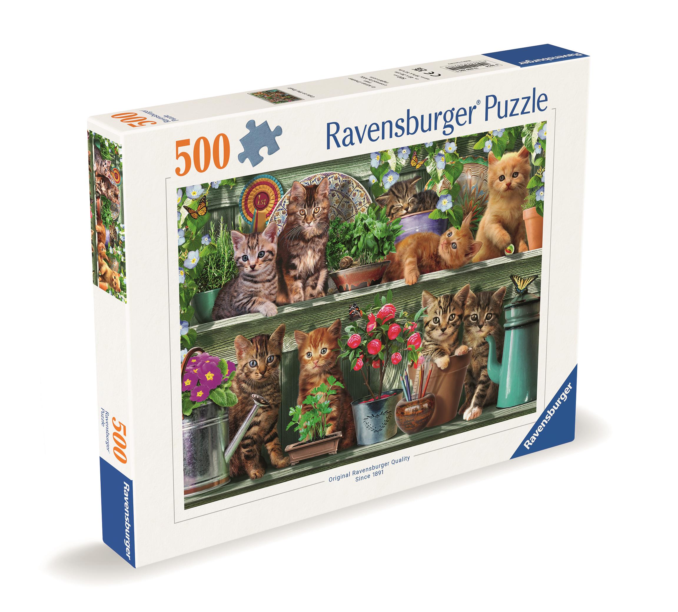 Ravensburger 120002055 Mačky na poličkách medzi kvetmi