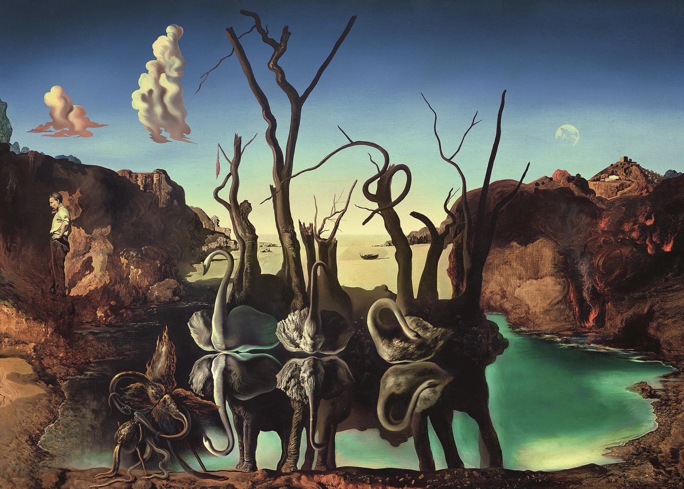 Ravensburger 120001935 Salvador Dalí: Labute odrážajúce sa vo vode ako slony