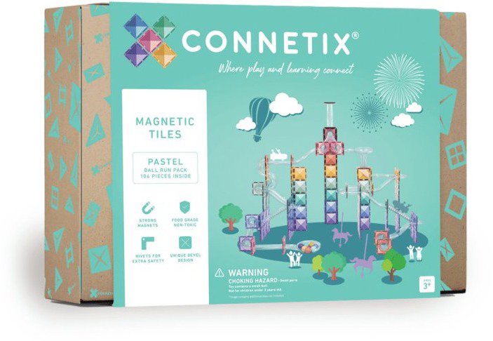 Connetix Tiles – guľôčková dráha PASTEL 106 ks