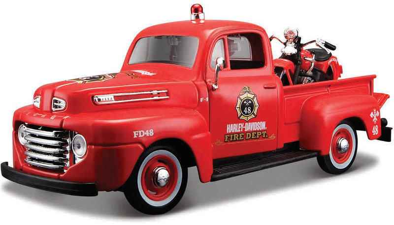 Maisto Harley-Davidson Custom - Ford F-1 Pick up 1948, EL Knucklehead 1936 1:24