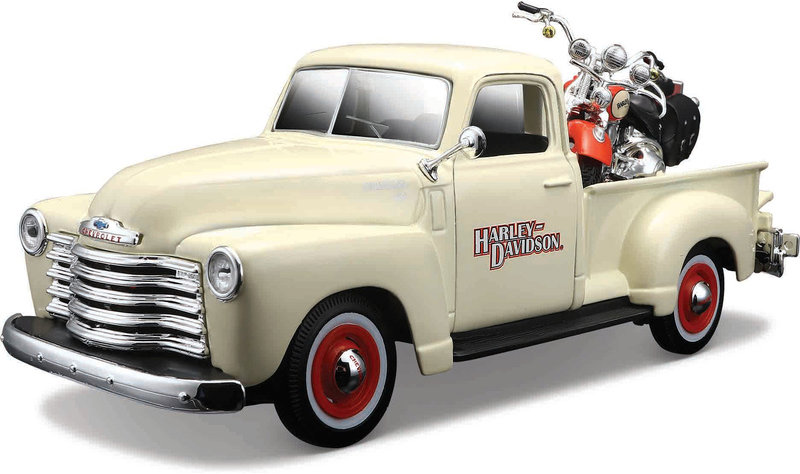 Maisto Harley-Davidson Custom - Chevrolet 3100 Pickup 1950, FLSTS Heritage Springer 2001 1:24