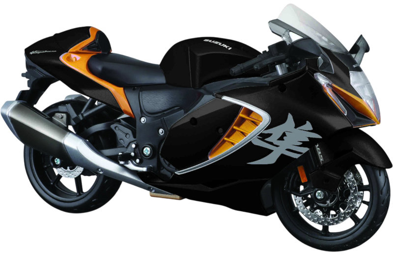 Maisto Suzuki Hayabusa 2022 1:12 černo-oranžová + stojan