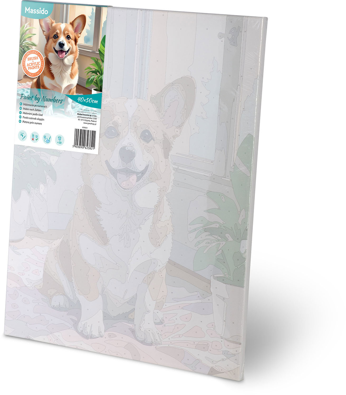 Massido Maľba podľa čísel 40 × 50 cm Corgi pes