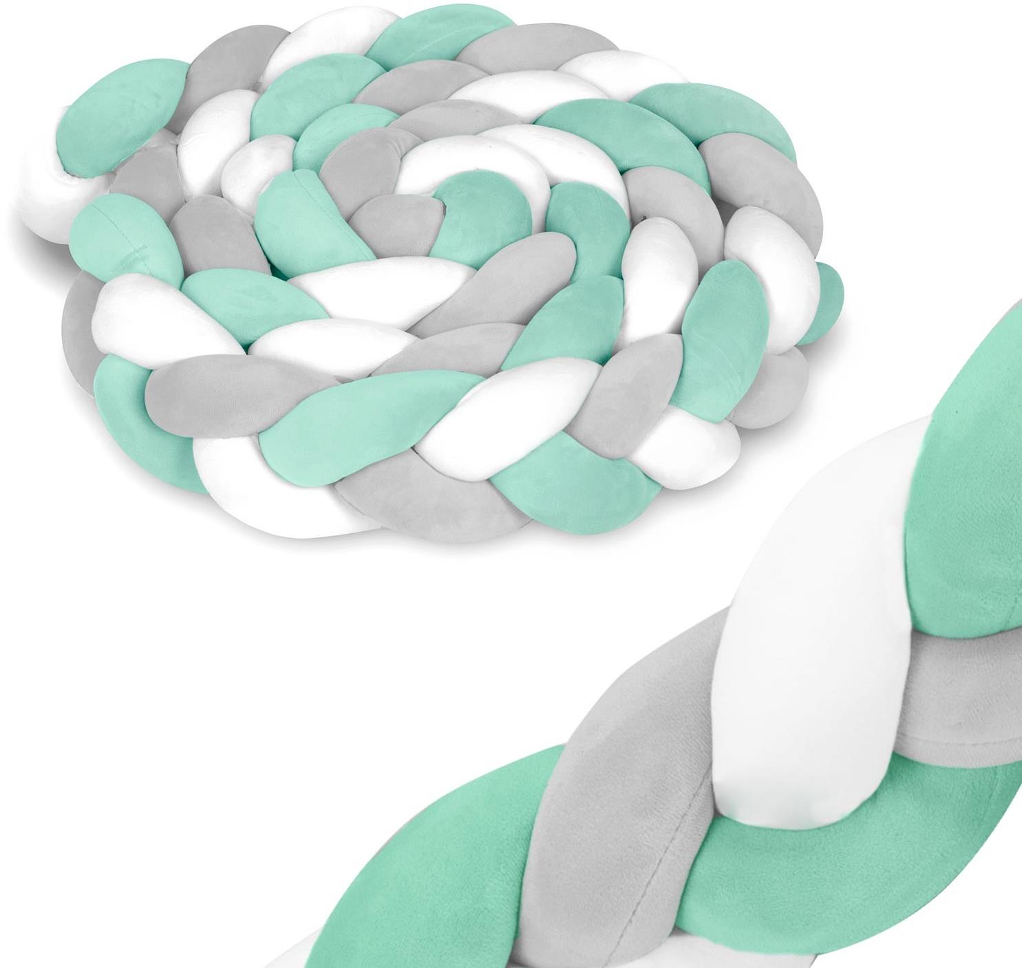 Ricokids nárazník do postieľky 3 m mätovo-sivý