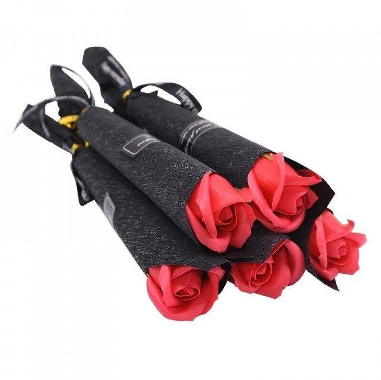 Mydlová ruža červená 5 ks darčekovo balená