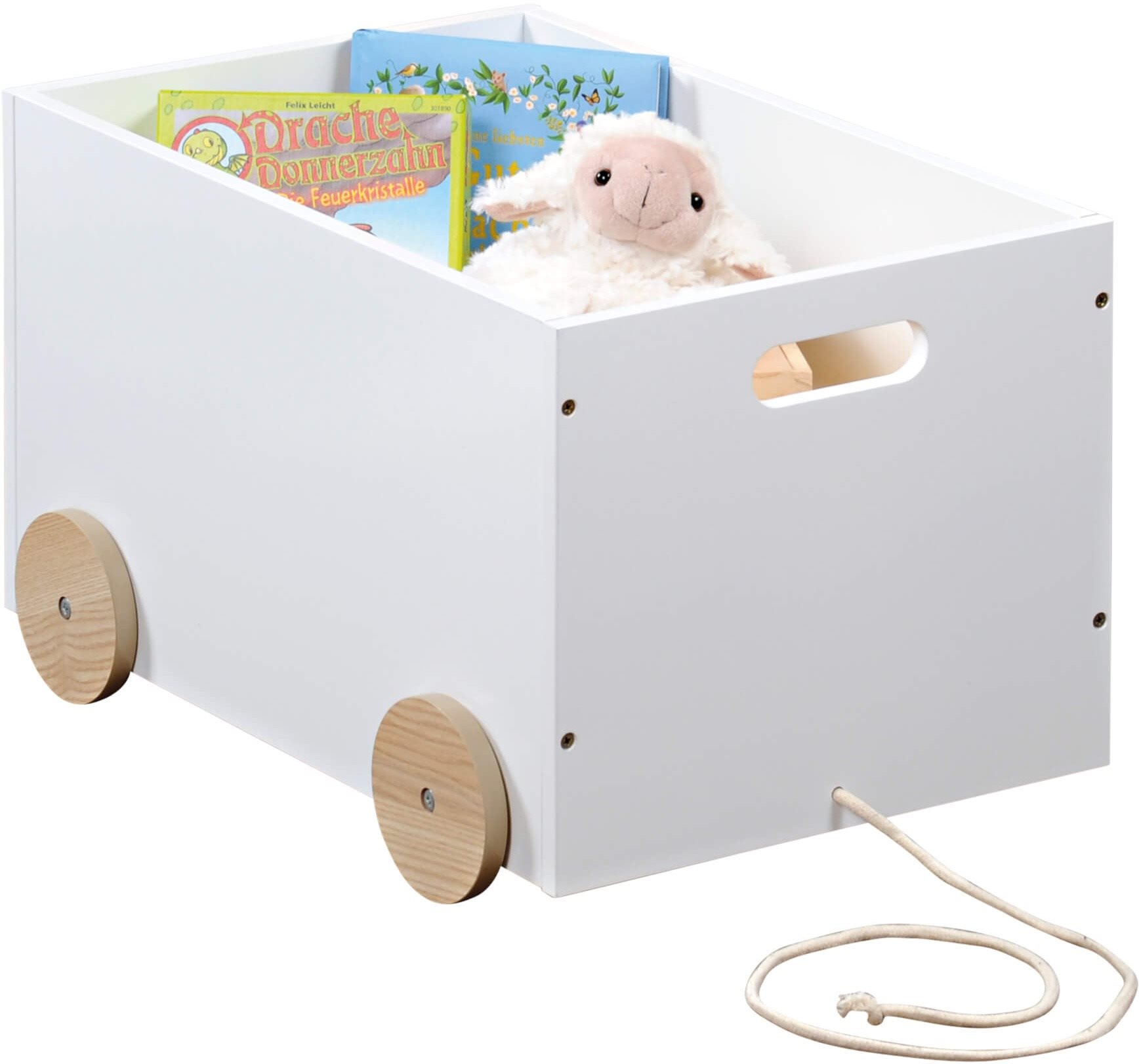 kesper Box na hračky s kolieskami, biely 50 × 35 × 30 cm