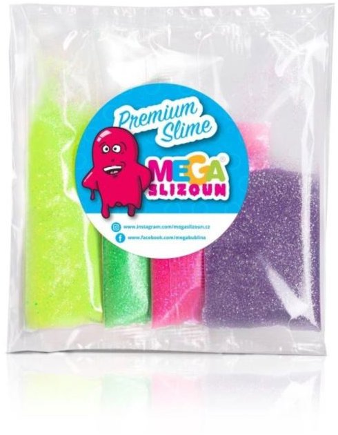 MEGABUBLINA Megaslizoun - sada neónových práškov - 4 farby