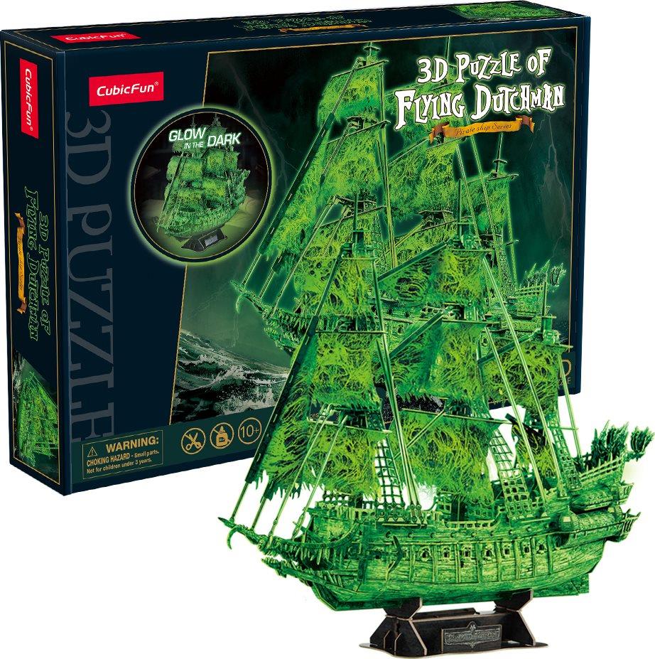 Cubicfun 3D puzzle Plachetnica Bludný Holanďan (svietiaca v tme) 360 dielikov