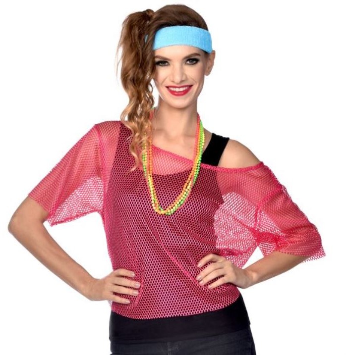 Guirca sieťované retro tričko disco ružové
