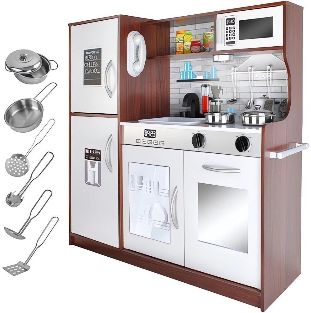 Kruzzel 22114 Detská drevená kuchynka s príslušenstvom XXL, hnedá