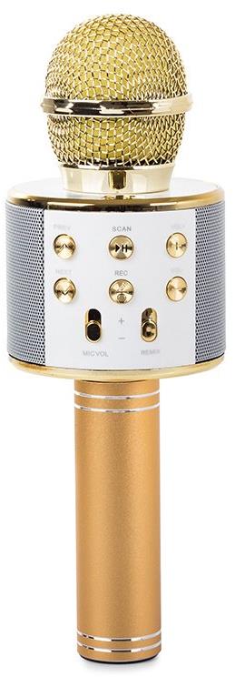 Verk 01377 Karaoke Bluetooth mikrofón, 1800 mAh, zlatý