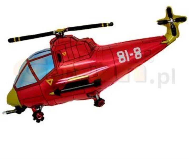 Flexmetal balón foliový helikoptéra červená, 35 cm
