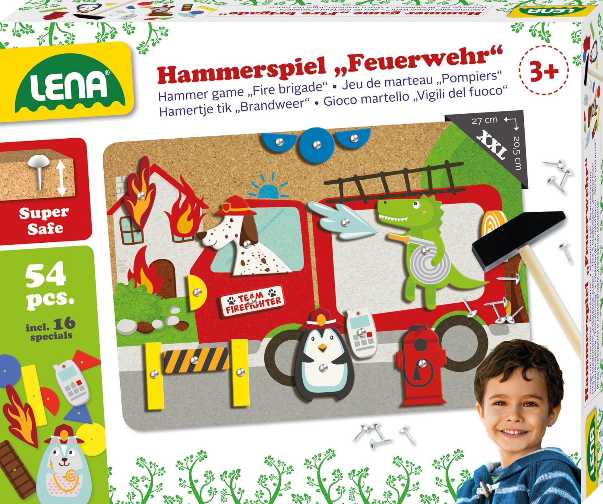 Lena Hra s kladivkom, hasič, farebný korok