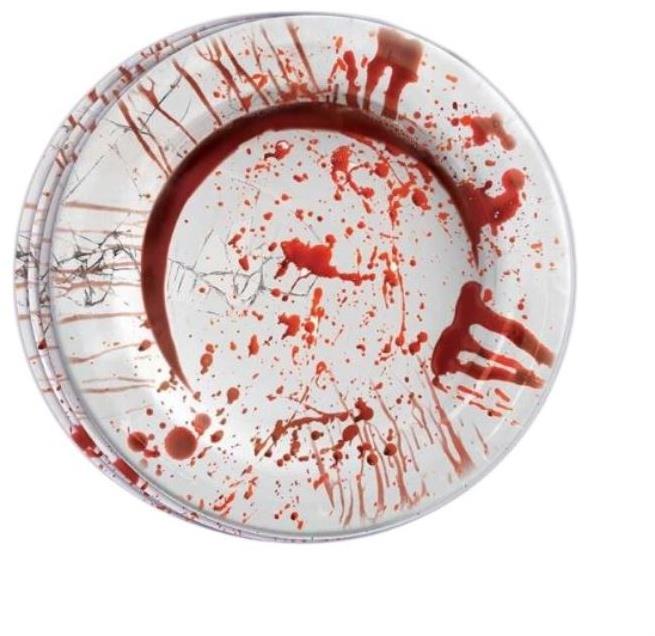 Halloween Papierové taniere krv 8 ks 23 cm