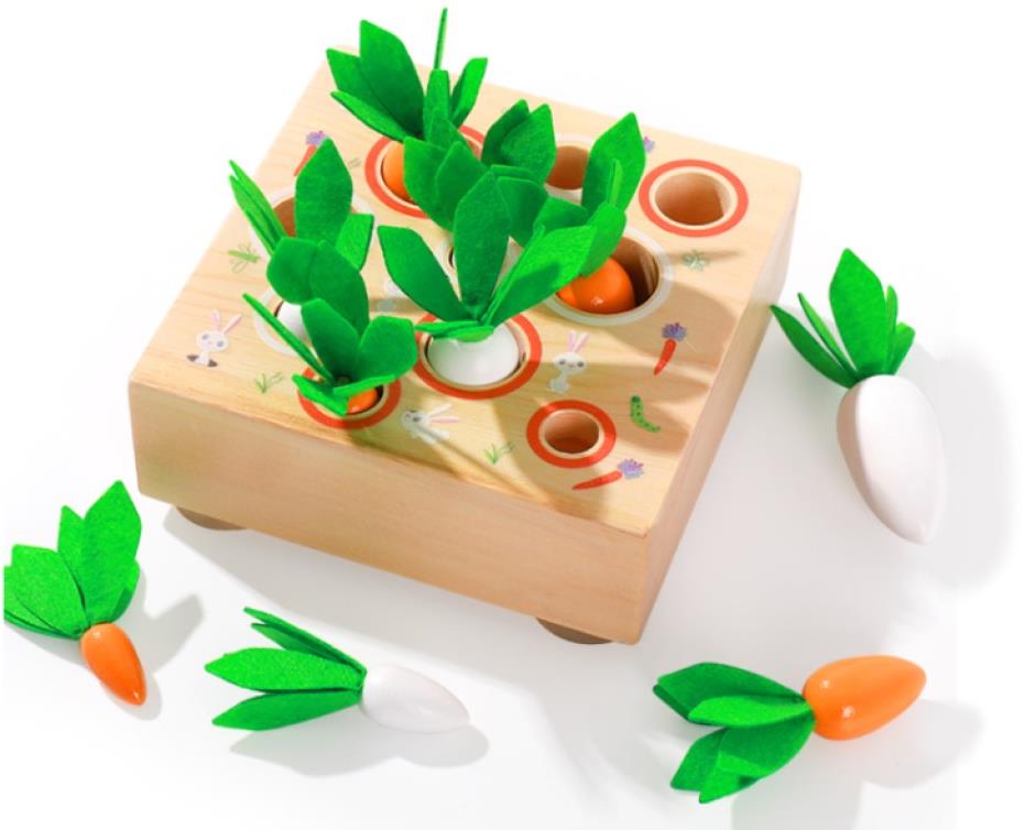 ELINELI Drevená vkladačka Mrkvičky