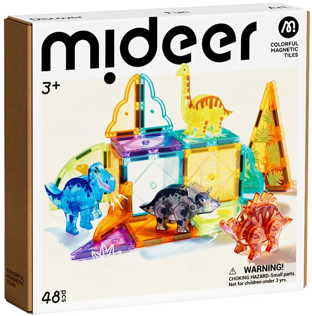 Mideer Moje první magnetická stavebnice Dinosauři 48 ks