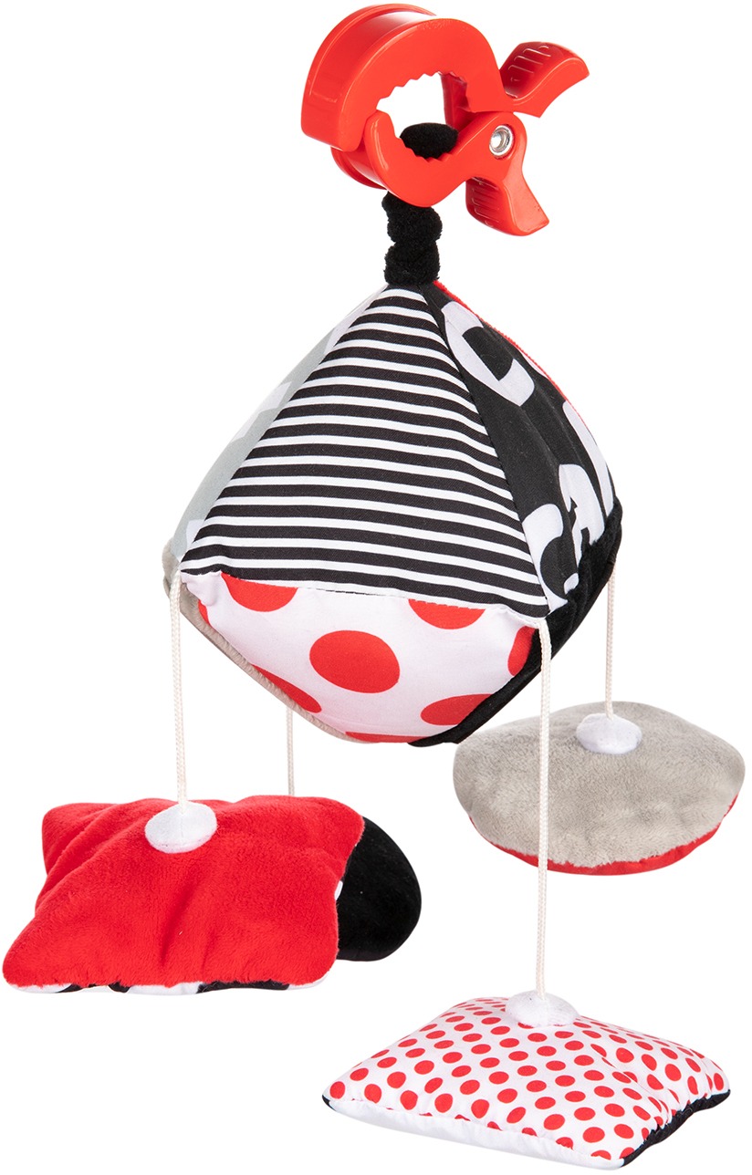 Kontrastná závesná hračka s klipsom SENSORY