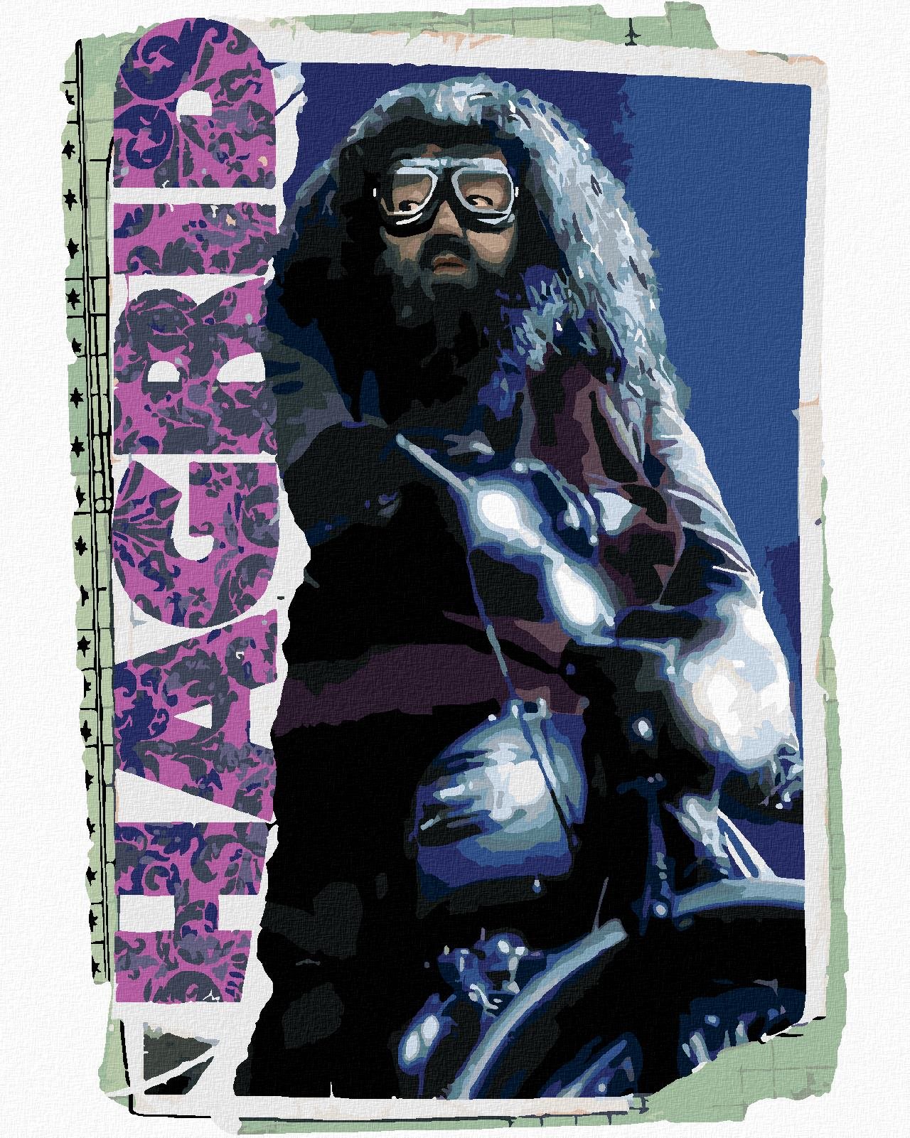 Zuty – Maľovanie podľa čísel – Karta Hagrid (Harry Potter), 40 × 50 cm, plátno + rám