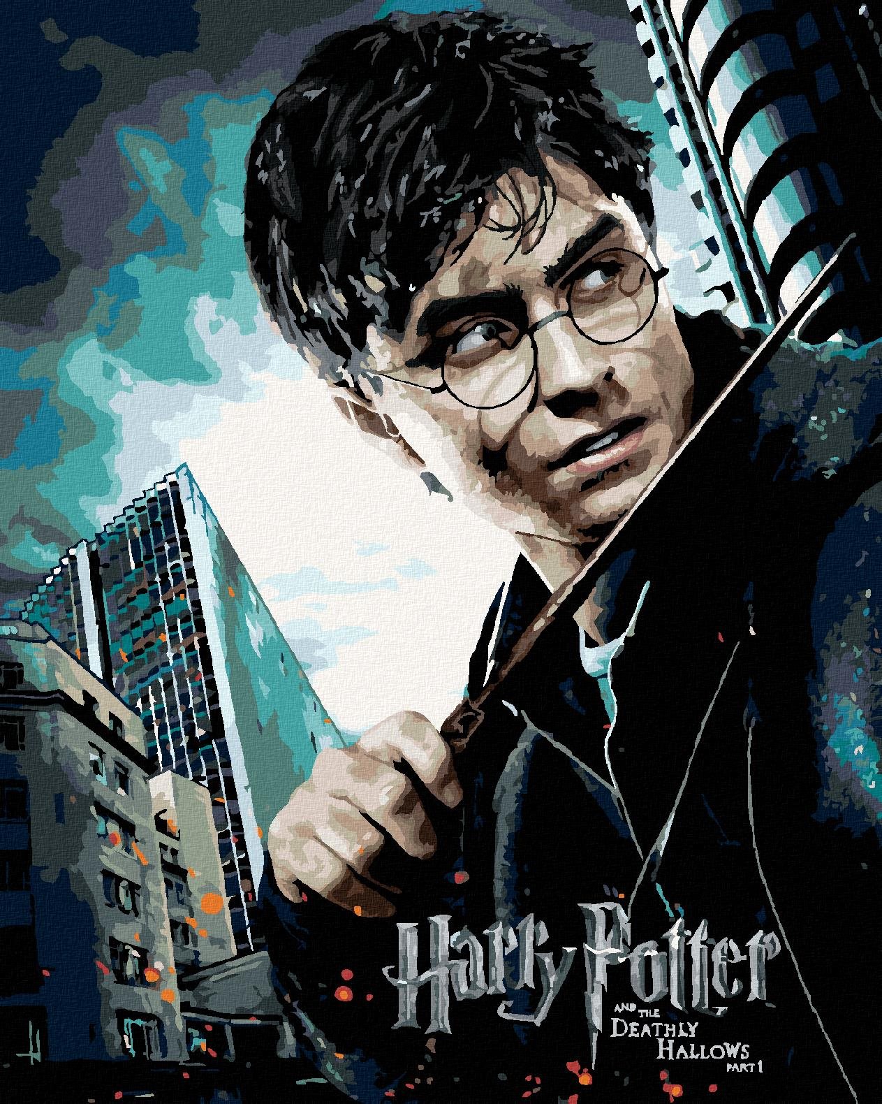 Zuty – Maľovanie podľa čísel – Plagát Harry Potter a dary smrti, 40 × 50 cm, plátno