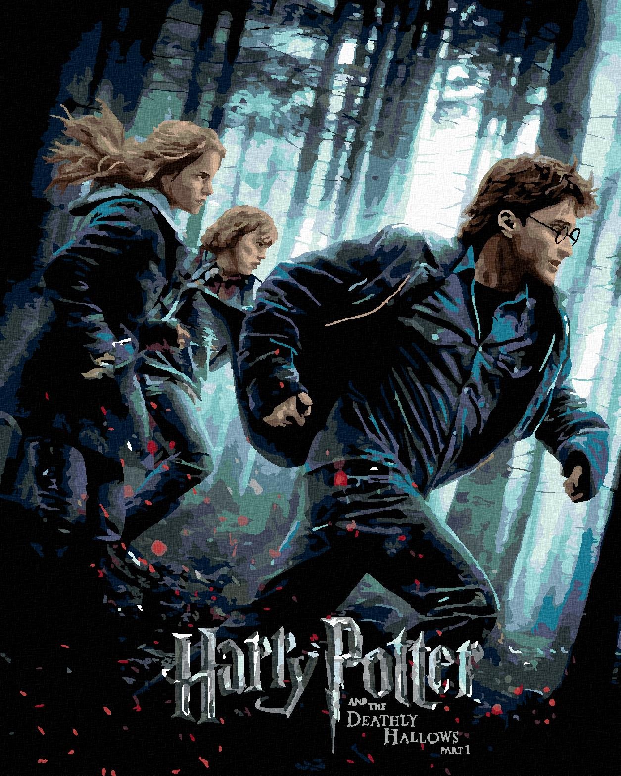 Zuty – Maľovanie podľa čísel – Plagát Harry Potter a dary smrti – na úteku, 40 × 50 cm, plátno