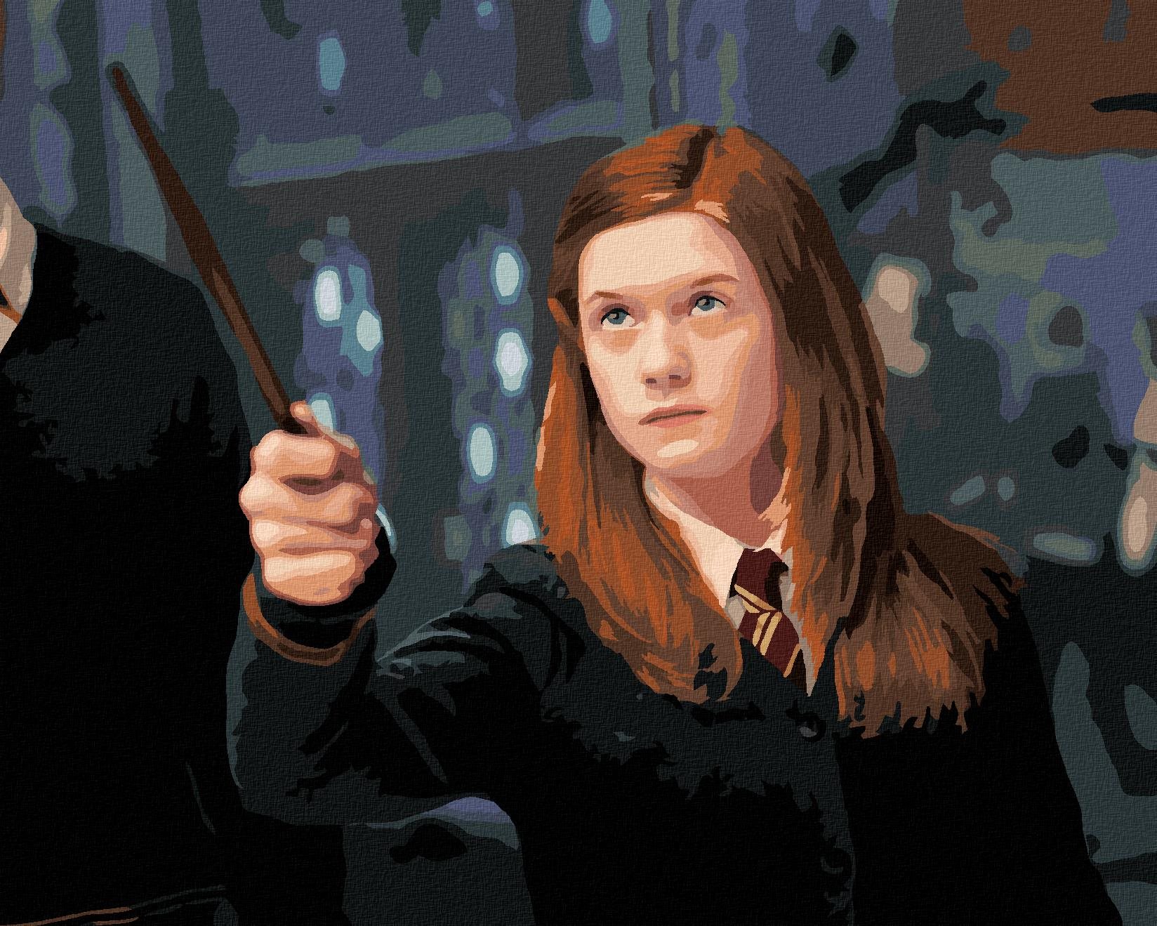 Zuty – Maľovanie podľa čísel – Ginny s prútikom (Harry Potter), 40 × 50 cm, plátno + rám