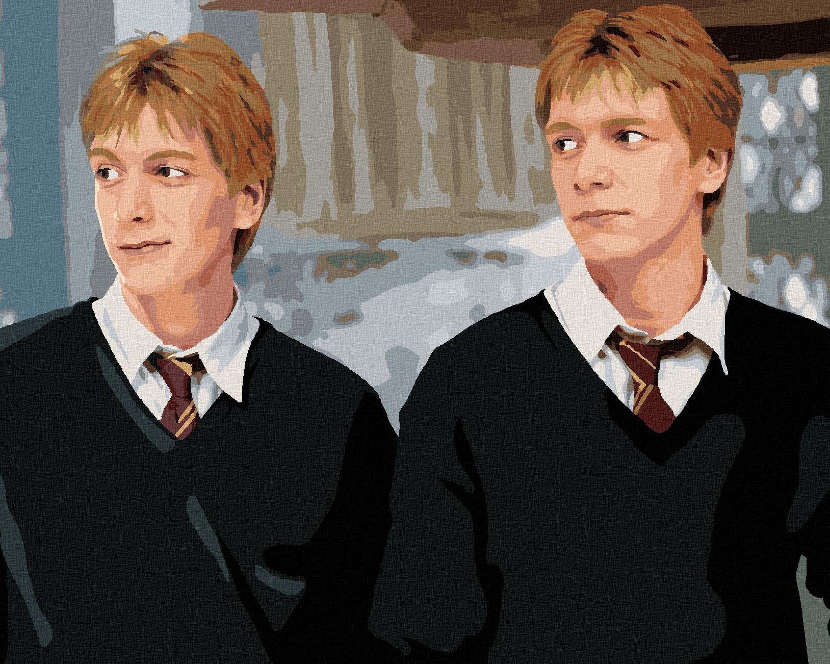 Zuty – Maľovanie podľa čísel – Fred a George Weasleyovci (Harry Potter), 40 × 50 cm, plátno + rám